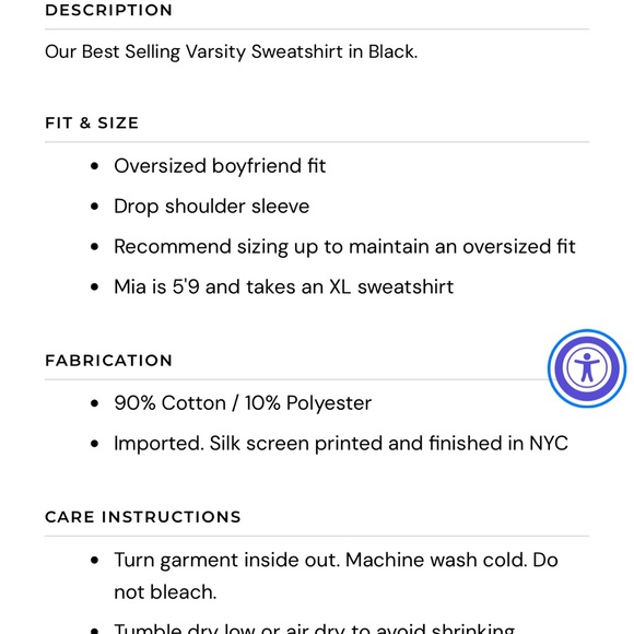 NWT The Bar Varsity Sweatshirt White/Tan Medium - Picture 4 of 4